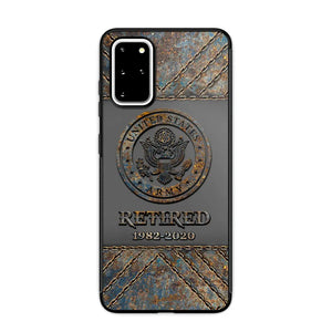 Personalized Retired US Army Logo Custom Service Time Phonecase Printed VQ241086