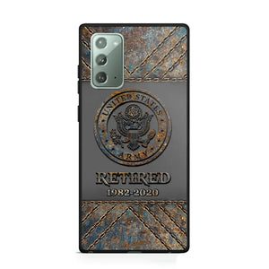 Personalized Retired US Army Logo Custom Service Time Phonecase Printed VQ241086