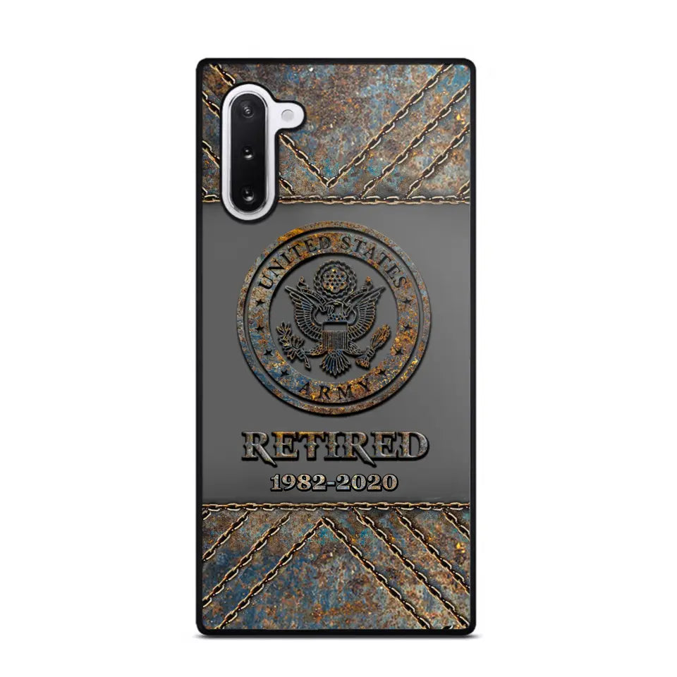 Personalized Retired US Army Logo Custom Service Time Phonecase Printed VQ241086