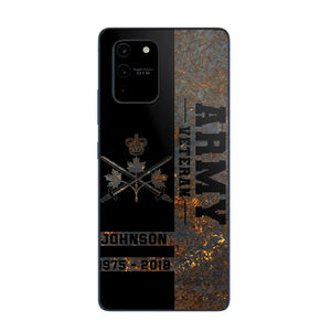 Personalized Canadian Army Veteran Canadian Army Logo Custom Name & Time Phonecase Printed QTKH241089