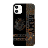 Personalized US Army Veteran US Army Logo Custom Name & Time Phonecase Printed QTKH241089