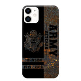 Personalized US Army Veteran US Army Logo Custom Name & Time Phonecase Printed QTKH241089