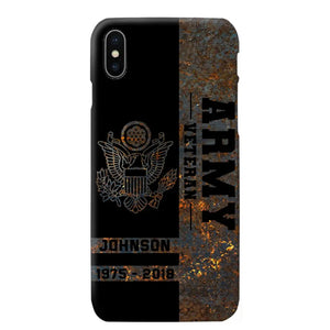 Personalized US Army Veteran US Army Logo Custom Name & Time Phonecase Printed QTKH241089