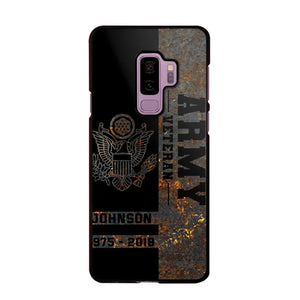 Personalized US Army Veteran US Army Logo Custom Name & Time Phonecase Printed QTKH241089