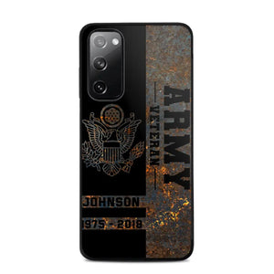 Personalized US Army Veteran US Army Logo Custom Name & Time Phonecase Printed QTKH241089