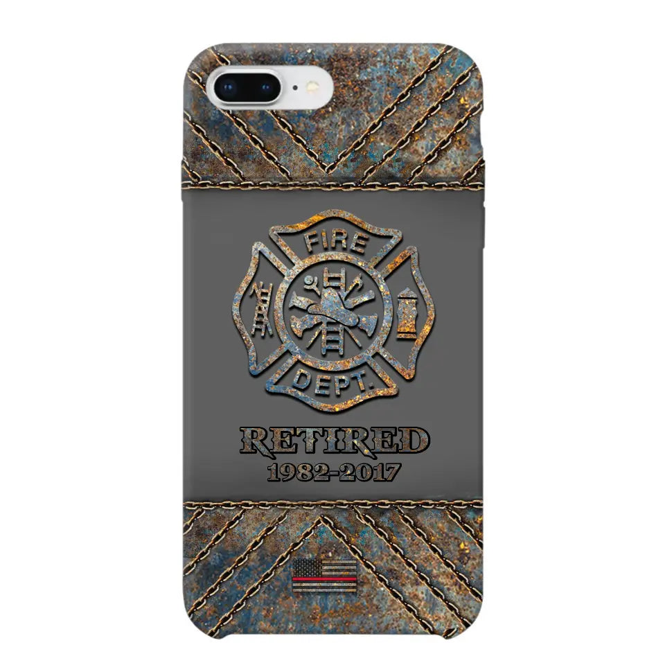 Personalized Retired US Firefighter Custom Service Time Phonecase Printed QTKH241100