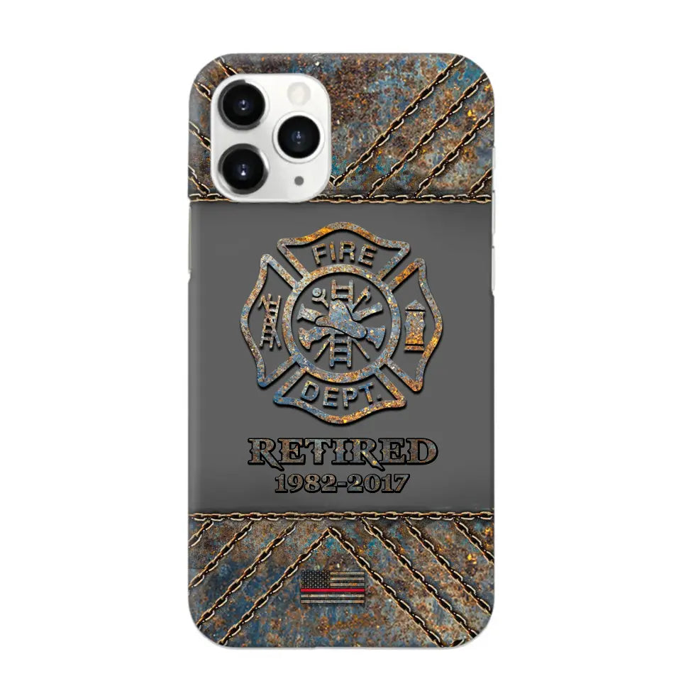 Personalized Retired US Firefighter Custom Service Time Phonecase Printed QTKH241100