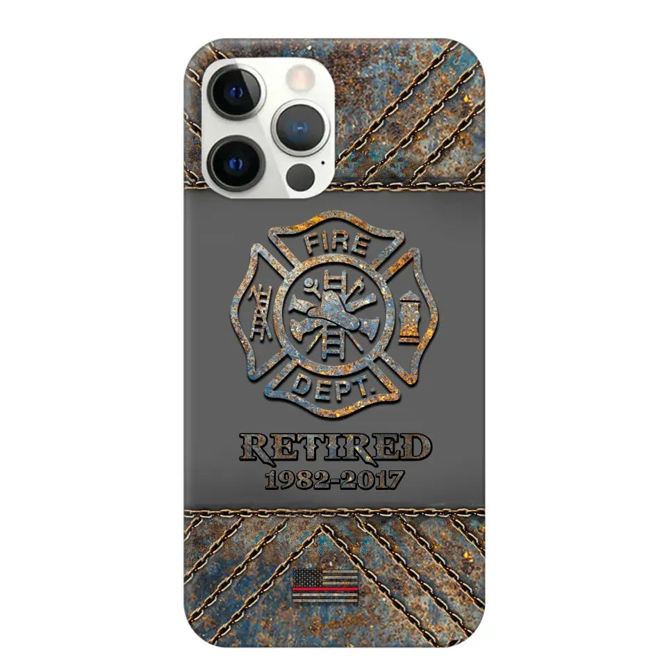 Personalized Retired US Firefighter Custom Service Time Phonecase Printed QTKH241100