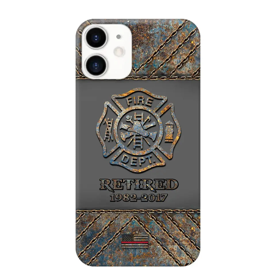 Personalized Retired US Firefighter Custom Service Time Phonecase Printed QTKH241100