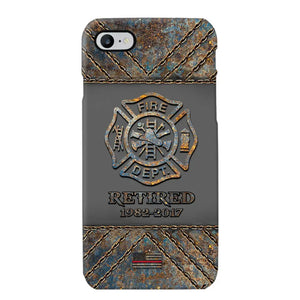 Personalized Retired US Firefighter Custom Service Time Phonecase Printed QTKH241100