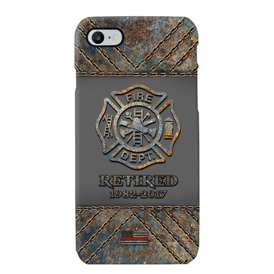 Personalized Retired US Firefighter Custom Service Time Phonecase Printed QTKH241100