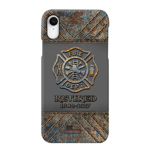 Personalized Retired US Firefighter Custom Service Time Phonecase Printed QTKH241100