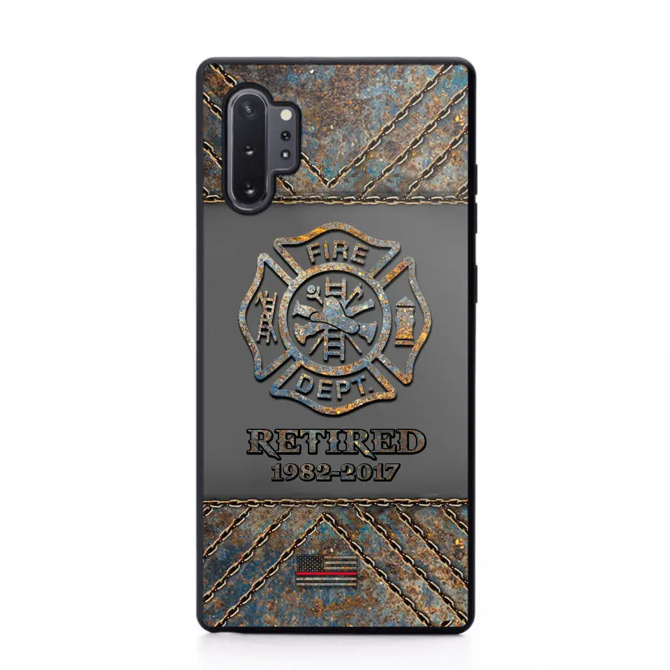 Personalized Retired US Firefighter Custom Service Time Phonecase Printed QTKH241100