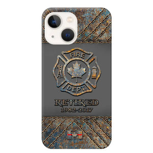 Personalized Retired Canadian Firefighter Custom Service Time Phonecase Printed QTKH241100