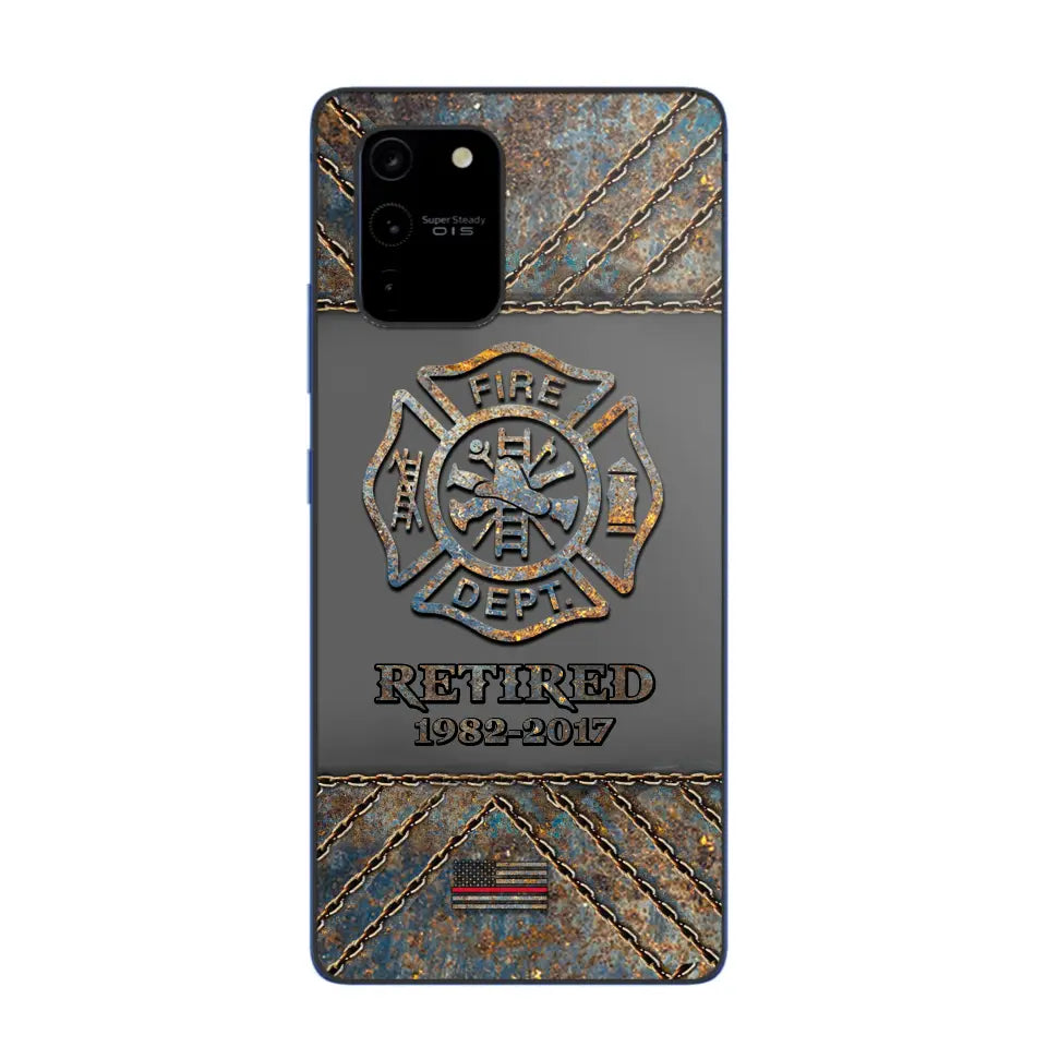 Personalized Retired US Firefighter Custom Service Time Phonecase Printed QTKH241100