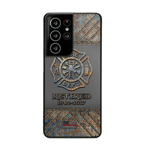 Personalized Retired US Firefighter Custom Service Time Phonecase Printed QTKH241100