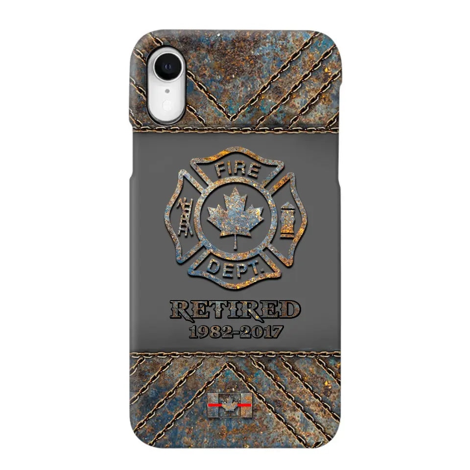 Personalized Retired Canadian Firefighter Custom Service Time Phonecase Printed QTKH241100