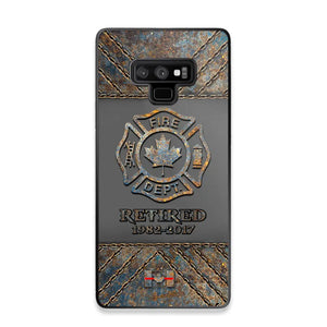 Personalized Retired Canadian Firefighter Custom Service Time Phonecase Printed QTKH241100