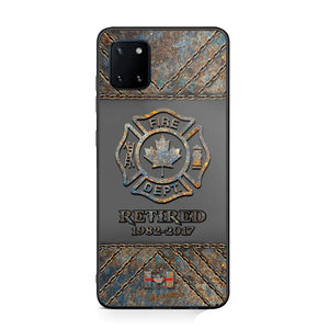 Personalized Retired Canadian Firefighter Custom Service Time Phonecase Printed QTKH241100