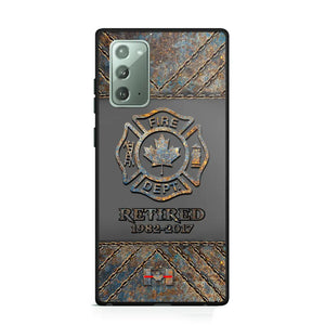 Personalized Retired Canadian Firefighter Custom Service Time Phonecase Printed QTKH241100