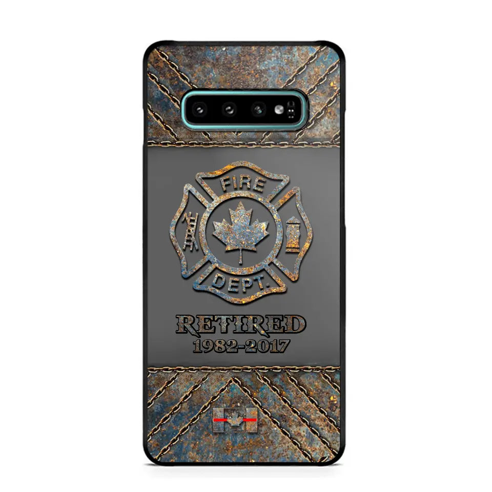 Personalized Retired Canadian Firefighter Custom Service Time Phonecase Printed QTKH241100