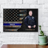 Personalized Upload Your Photo US Police Custom Name & Department Canvas Printed QTVA241101