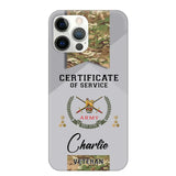 Personalized UK Veteran Logo Custom Name & Rank Gold  Phonecase Printed AHHN241185