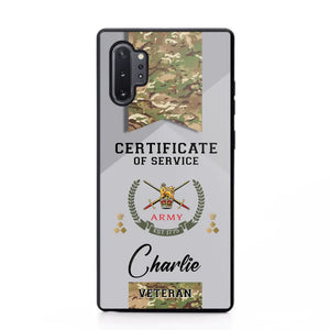 Personalized UK Veteran Logo Custom Name & Rank Gold  Phonecase Printed AHHN241185