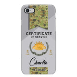 Personalized Australian Veteran Logo Custom Name & Rank Gold Phonecase Printed AHHN241185