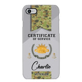 Personalized Australian Veteran Logo Custom Name & Rank Gold Phonecase Printed AHHN241185