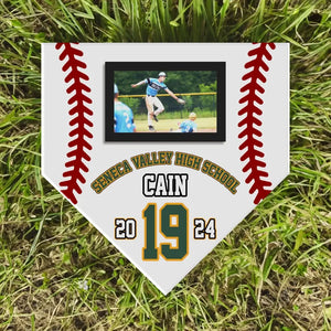 Personalized Upload Your Photo Baseball Player Custom Name & ID Number Wooden Sign QTVA241195