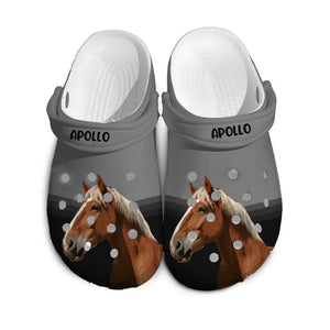 Personalized Upload Your Horse Photo Horse Lovers Gift Clogs Slipper Shoes Printed KH241255