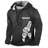 Personalized Grandpa Hans With Kid Names Lace-up Long Sleeves Hoodie 3D Printed VQ241333