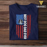 Personalized Upload Your Dog Photo Best Dog Dad Ever Independence Day 4th July T-shirt Printed QTKH241362