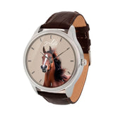 Personalized Upload Your Horse Photo Horse Lovers Gift Women Watch Leather Band Printed HN241413