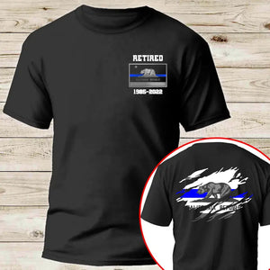 Personalized US State Flag Retired US Police Custom Service Time T-shirt Printed KVH241151