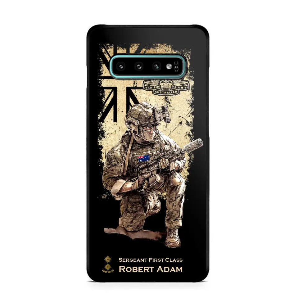 Personalized Australian Veteran Logo Custom Name & Rank Gold Phonecase Printed LVA241528