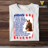 Personalized Upload Your Horse Photo You Don't Have No Whistlin' Bungholes No Spleen Splitters US Flag Independence Day 4th July Gift T-shirt Printed VQ241564