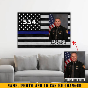 Personalized Upload Your Photo Police Officer Custom Name & ID Canvas Printed KVH241618