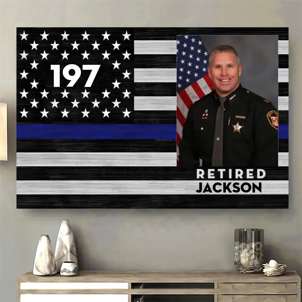 Personalized Upload Your Photo Police Officer Custom Name & ID Canvas Printed KVH241618