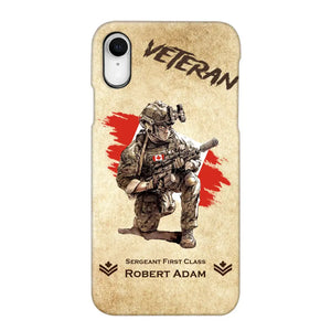 Personalized Canadian Veteran Custom Name & Rank Phonecase Printed AHHN241696