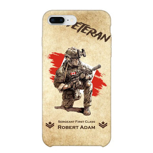 Personalized Canadian Veteran Custom Name & Rank Phonecase Printed AHHN241696