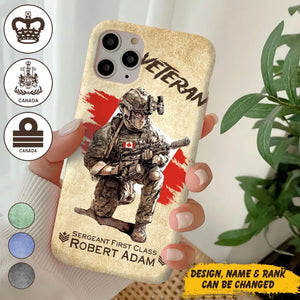 Personalized Canadian Veteran Custom Name & Rank Phonecase Printed AHHN241696