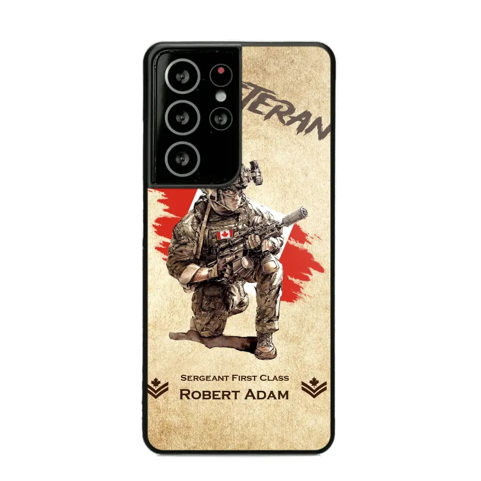 Personalized Canadian Veteran Custom Name & Rank Phonecase Printed AHHN241696