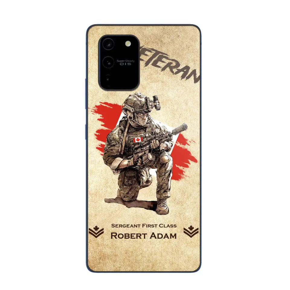 Personalized Canadian Veteran Custom Name & Rank Phonecase Printed AHHN241696