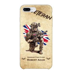 Personalized UK Veteran Custom Name & Rank Phonecase Printed AHHN241696