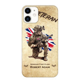 Personalized UK Veteran Custom Name & Rank Phonecase Printed AHHN241696