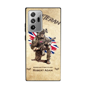 Personalized UK Veteran Custom Name & Rank Phonecase Printed AHHN241696