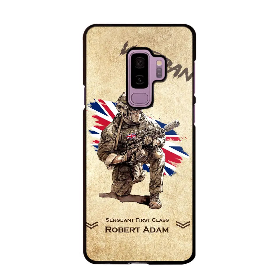 Personalized UK Veteran Custom Name & Rank Phonecase Printed AHHN241696