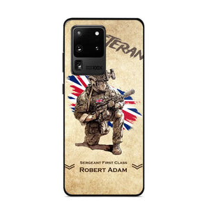 Personalized UK Veteran Custom Name & Rank Phonecase Printed AHHN241696